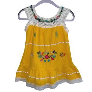 Toddler Girl's Festive Mexican Style Embroidered Dress sz. 2T